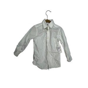 NORDSTROM Kids White Long Sleeve Poplin Shirt (Little Kid & Big Kid) Size 3 NWT